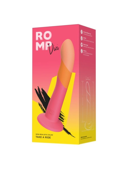 ROMP DIZI DILDO SILICONA CON VENTOSA TRICOLOR 18 CM