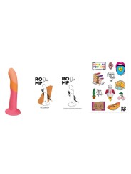 ROMP DIZI DILDO SILICONA CON VENTOSA TRICOLOR 18 CM