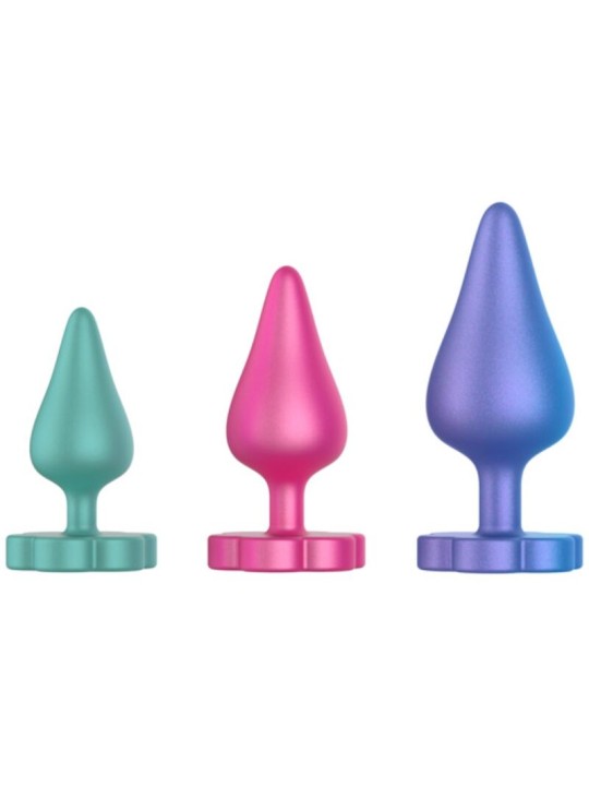 ROMP LUSTER KIT DE ENTRENAMIENTO ANAL S M L CON BASE EN FORMA DE FLOR