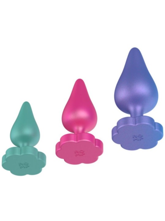 ROMP LUSTER KIT DE ENTRENAMIENTO ANAL S M L CON BASE EN FORMA DE FLOR