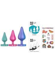 ROMP LUSTER KIT DE ENTRENAMIENTO ANAL S M L CON BASE EN FORMA DE FLOR