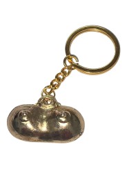 DIABLO PICANTE LLAVERO METAL TETAS DORADO