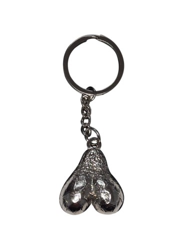DIABLO PICANTE LLAVERO METAL HUEVOS PLATA