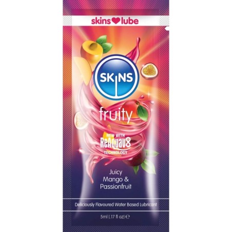 SKINS FRUITY LUBRICANTE BASE DE AGUA MANGO FRUTA PASION MONODOSIS 5 ML