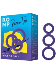 ROMP REMIX TRIO SET DE 3 ANILLOS PARA PENE SILICONA MORADO