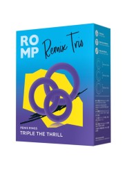 ROMP REMIX TRIO SET DE 3 ANILLOS PARA PENE SILICONA MORADO