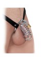 JAULA DE CASTIDAD METALICA AJUSTABLE CON CANDADO PARA PENE