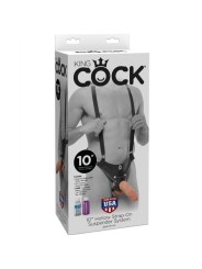 KING COCK STRAP ON CON DILDO HUECO 255 CM Y TIRANTES COLOR CARNE