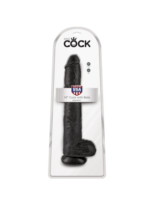 KING COCK PENE REALISTICO CON TESTICULOS 305 CM NEGRO