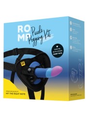 ROMP PICCOLO ARNES DILDO SILICONA CON VENTOSA TRICOLOR 14 CM