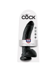 KING COCK 9 PENE REALISTICO NEGRO 229 CM