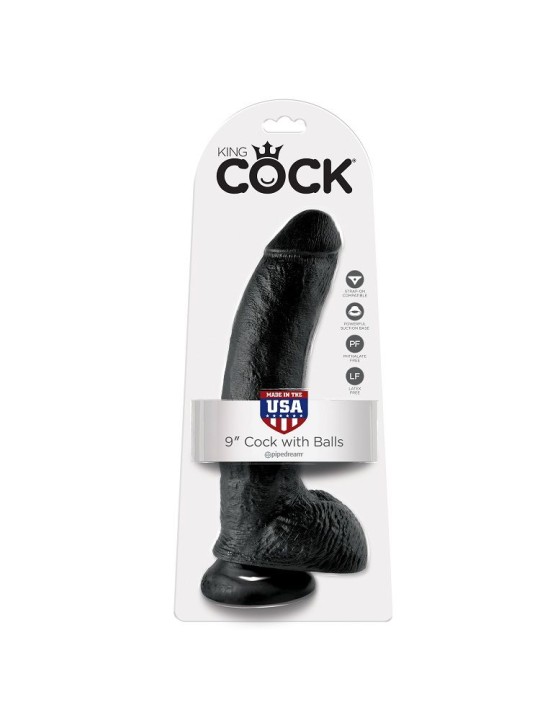 KING COCK 9 PENE REALISTICO NEGRO 229 CM