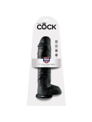 KING COCK 11 PENE REALISTICO NEGRO 28 CM