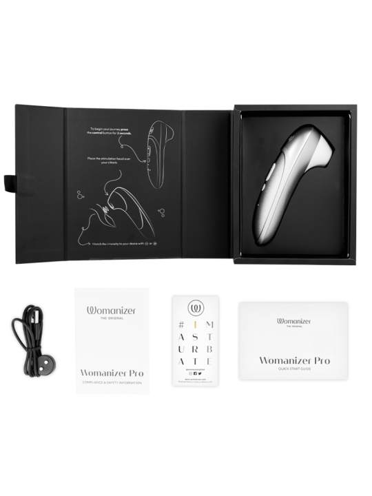 WOMANIZER PRO VIBRANT ESTIMULADOR DE CLITORIS GRIS PLATA