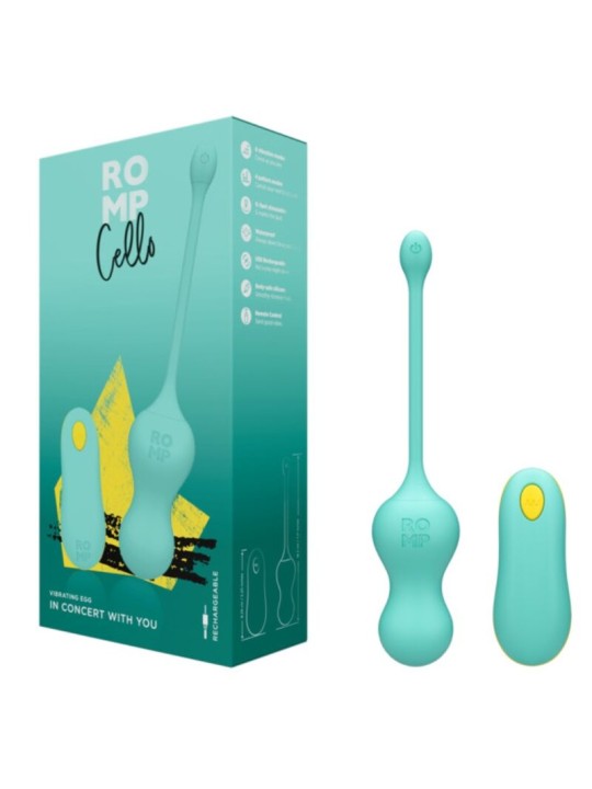 ROMP CELLO HUEVO VIBRADOR MULTIFUNCION TURQUESA CONTROL REMOTO