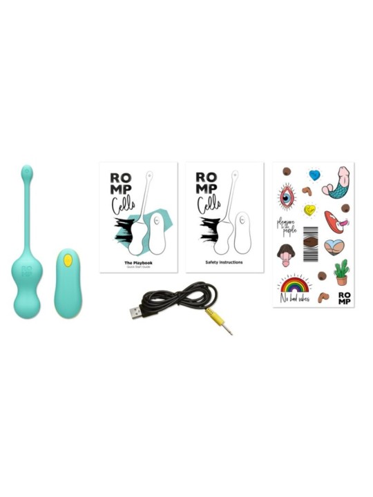 ROMP CELLO HUEVO VIBRADOR MULTIFUNCION TURQUESA CONTROL REMOTO