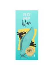 ROMP WAVE VIBRADOR ESTIMULADOR DE CLITORIS FORMA ERGONOMICA VERDE AGUA