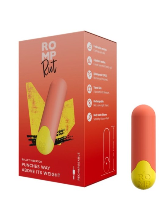 ROMP RIOT BALA VIBRADORA MULTIFUNCION NARANJA AMARILLA