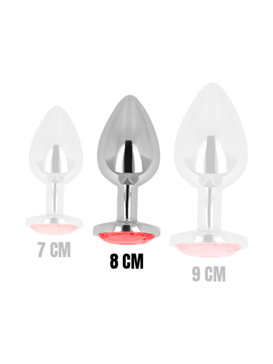 OHMAMA PLUG ANAL CON CRISTAL ROJO 8 CM