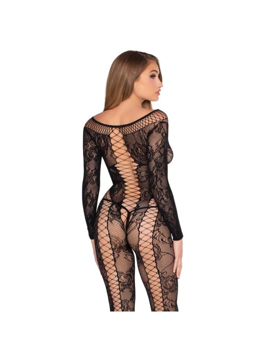 LEG AVENUE 89369 JUMPSUIT DE RED Y ENCAJE NEGRO TALLA UNICA