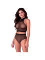 PASSION BS116 BODYSTOCKING MALLA BRILLANTES NEGRO