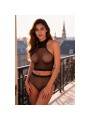 PASSION BS116 BODYSTOCKING MALLA BRILLANTES NEGRO