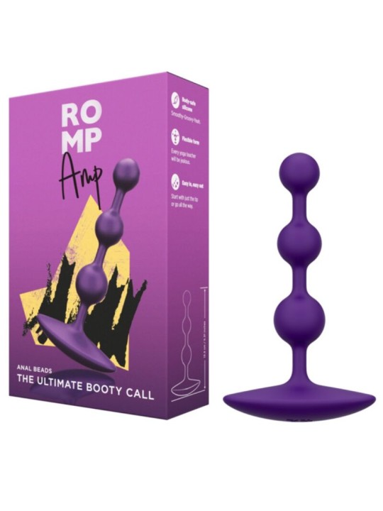 ROMP AMP PURPLE BOLAS ANALES FLEXIBLES DE SILICONA 125 CM MORADO