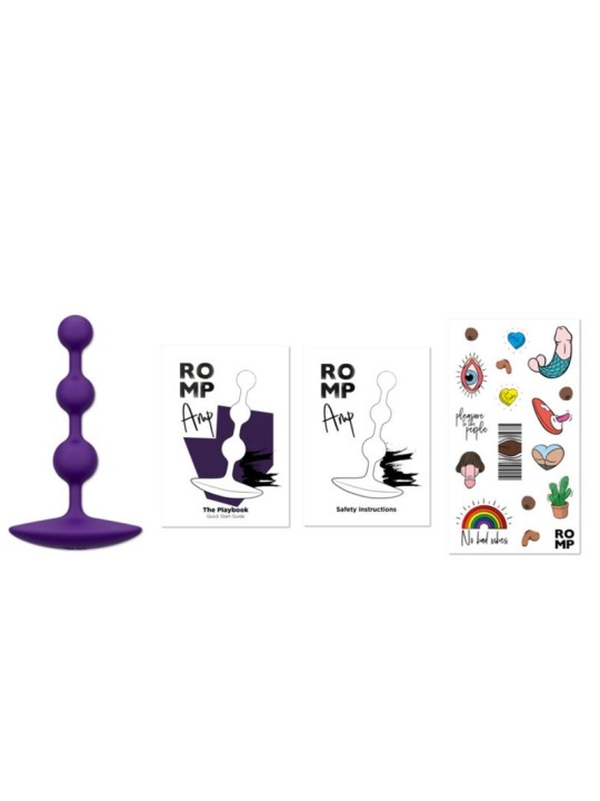 ROMP AMP PURPLE BOLAS ANALES FLEXIBLES DE SILICONA 125 CM MORADO