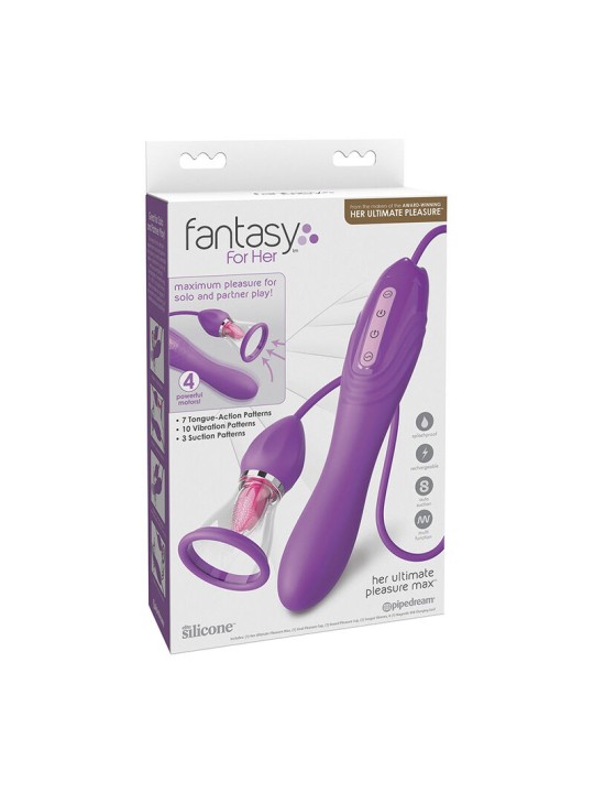 FANTASY FOR HER ULTIMATE PLEASURE MAX MANGUERA DE SUCCION CON LENGUA ESTIMULADORA MORADO