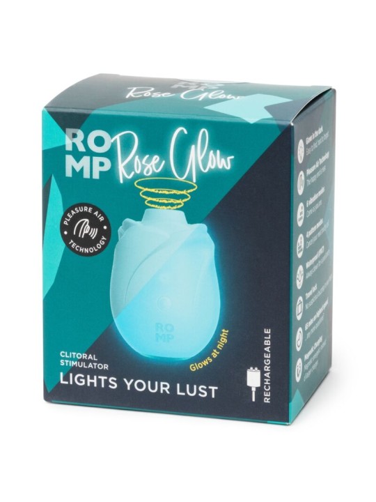 ROMP ROSE GLOW SUCCIONADOR DE CLITORIS BRILLANTE EN LA OSCURIDAD