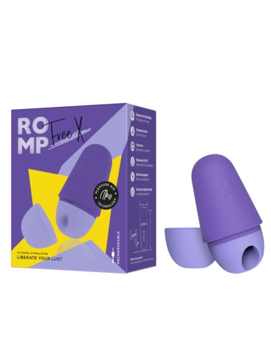 ROMP FREE X ESTIMULADOR DE CLITORIS CON TAPA 10 NIVELES RECARGABLE MORADO