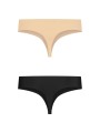 BYE BRA PACK 2 TANGAS INVISIBLES BEIGE Y NEGRO TALLA S