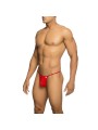 MOB TANGA TRANSPARENTE CON FORMA DE T ROJO TALLA S M