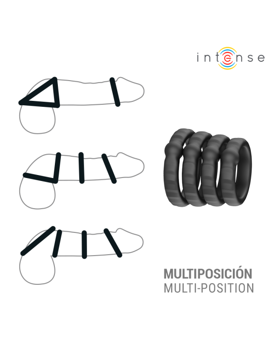 INTENSE MICHIEL SET DE 4 ANILLOS MODELO 10