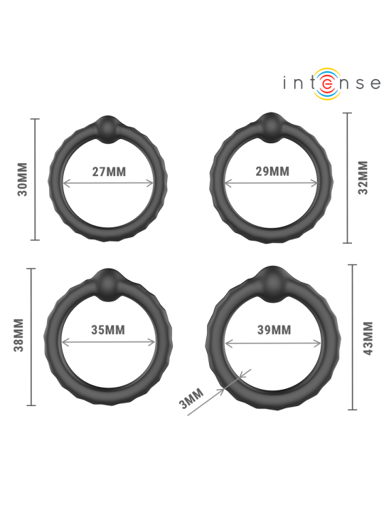 INTENSE MICHIEL SET DE 4 ANILLOS MODELO 10
