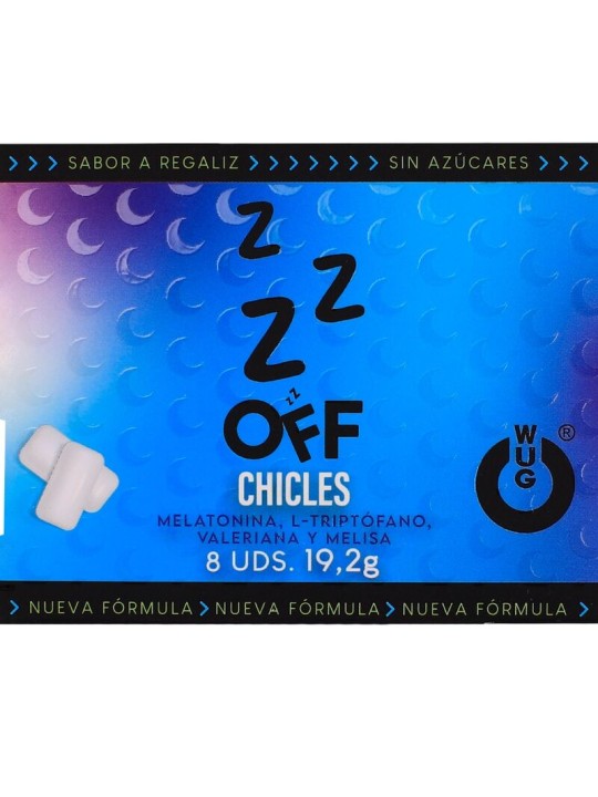 WUG off El chicle funcional con melatonina y valeriana sabor regaliz BLISTER 8 UDS