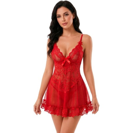 LIVCO CORSETTI FASHION NUIT SET CAMISETA PANTY ROJO 2028 S M