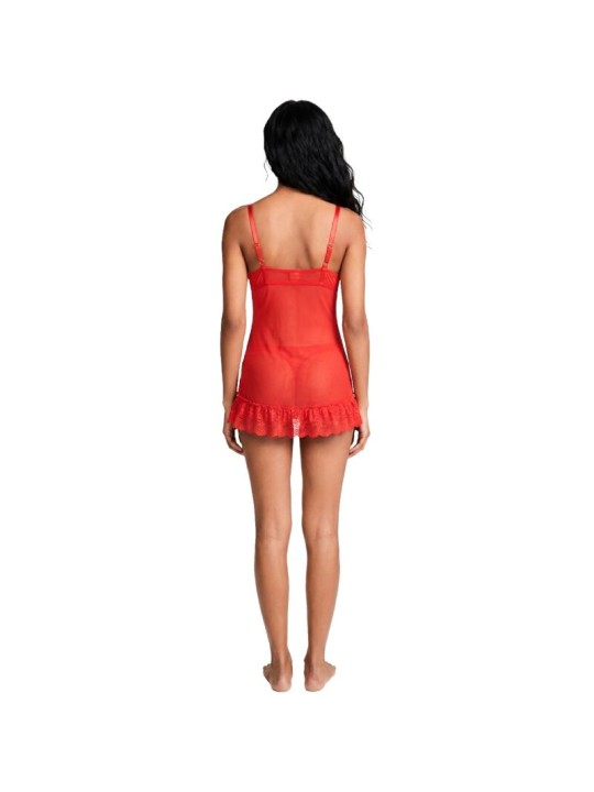LIVCO CORSETTI FASHION NUIT SET CAMISETA PANTY ROJO 2028 L XL