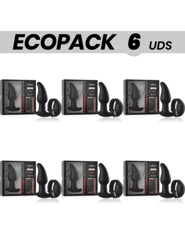 ECOPACK 6 UDS ANBIGUO WATCHME CONTROL REMOTO PLUG ANAL VIBRADOR CON ROTACION DE PERLAS AMADEUS