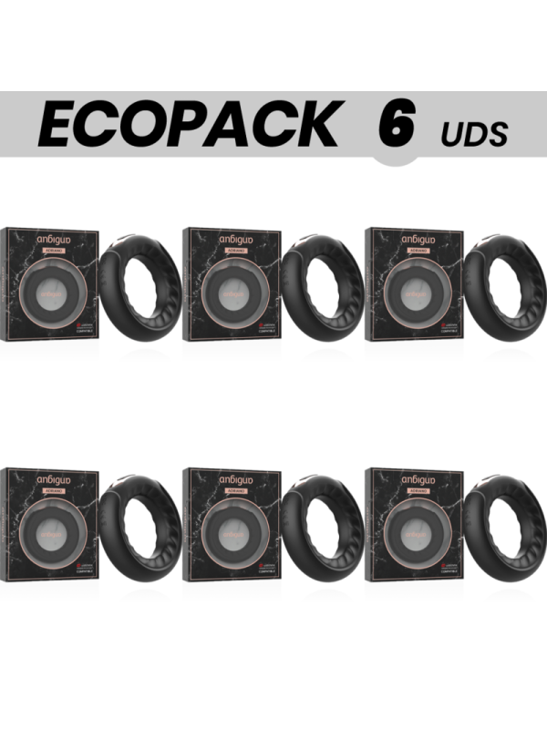 ECOPACK 6 UDS ANBIGUO ADRIANO ANILLO VIBRADOR COMPATIBLE CON WATCHME WIRELESS TECHNOLOGY