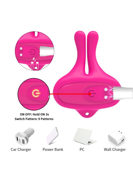 ARMONY PINZAS PARA PEZONES MAGNETICA CON VIBRACION FORMA CONEJO ROSA