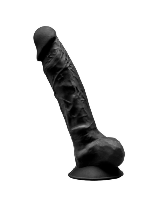 SILEXD MODELO 1 PENE REALISTICO SILICONA PREMIUM SILEXPAN NEGRO 23 CM