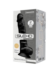 SILEXD MODELO 1 PENE REALISTICO SILICONA PREMIUM SILEXPAN NEGRO 23 CM