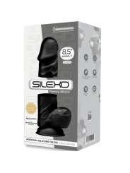 SILEXD MODELO 1 PENE REALISTICO SILICONA PREMIUM SILEXPAN NEGRO 215 CM