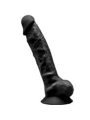 SILEXD MODELO 1 PENE REALISTICO SILICONA PREMIUM SILEXPAN NEGRO 20 CM