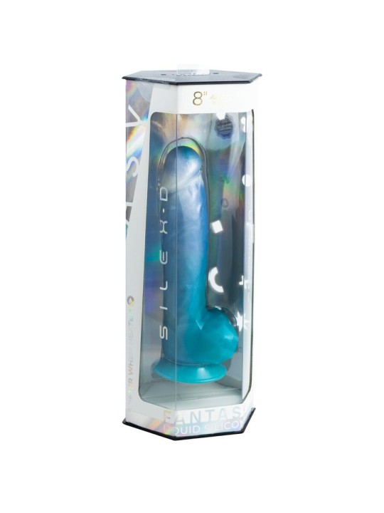 SILEXD ANGEL DILDO FANTASY SILICONA LIQUIDA TERMOREACTIVO AZUL CELESTE 203 CM