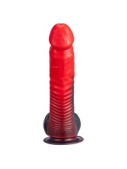 SILEXD DEVIL DILDO FANTASY SILICONA LIQUIDA TERMOREACTIVO ROJO NEGRO 203 CM