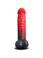 SILEXD DEVIL DILDO FANTASY SILICONA LIQUIDA TERMOREACTIVO ROJO NEGRO 203 CM