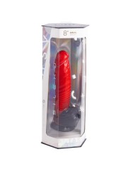 SILEXD DEVIL DILDO FANTASY SILICONA LIQUIDA TERMOREACTIVO ROJO NEGRO 203 CM