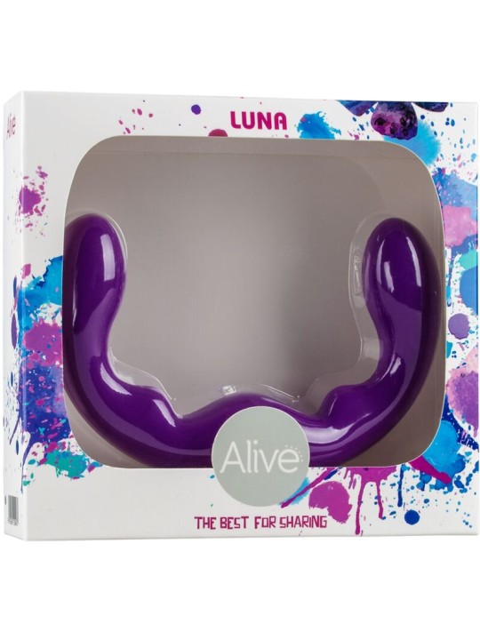 ALIVE LUNA DILDO DOBLE PENETRACION SILICONA VIOLETA 25 CM